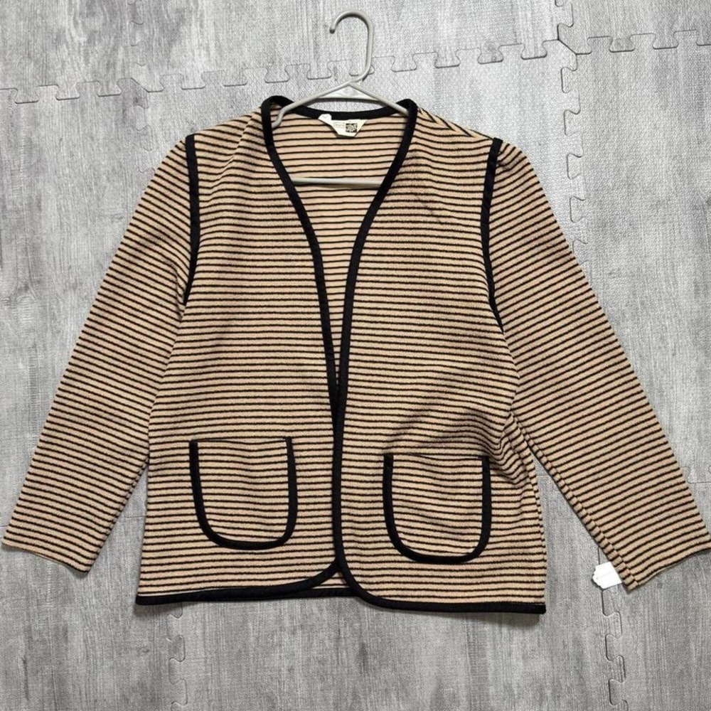 Vintage‎ Sears Striped Open Front Cardigan Women's M/L